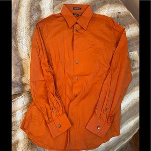 EXPRESS 1MX BURNT ORANGE BUTTON DOWN LONGSLEEVE